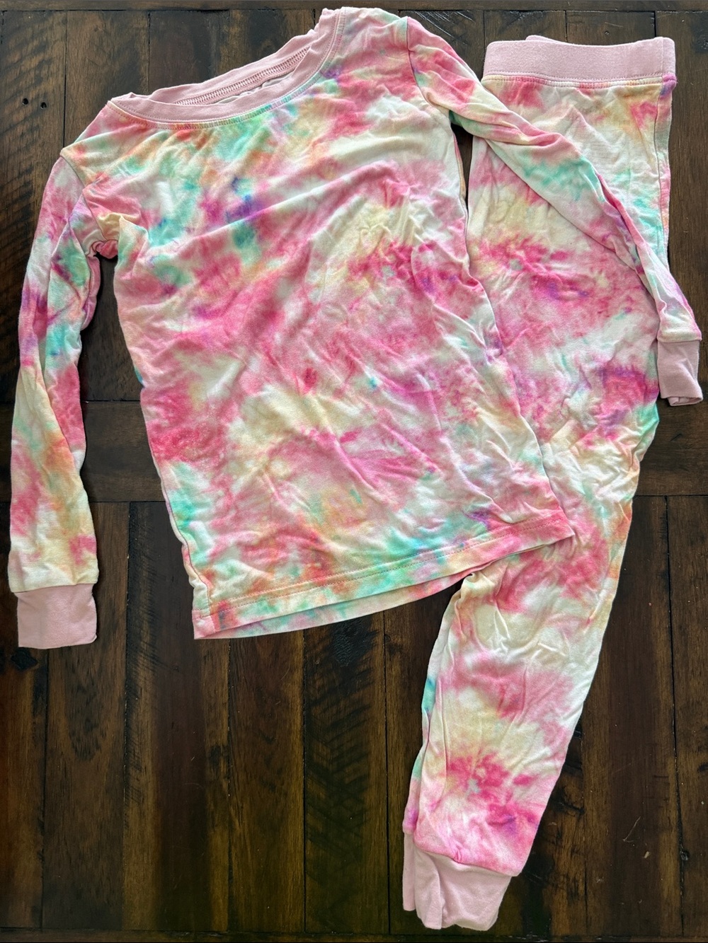 Little Sleepies Tie-Dye Pink Multi Long Sleeve Pajama Set
